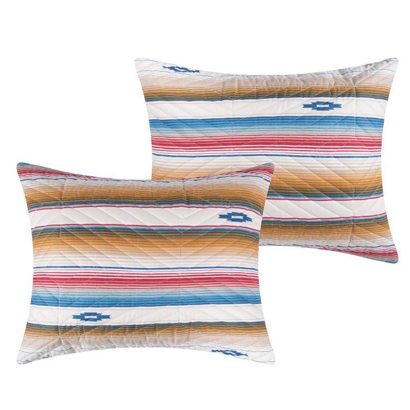 Barefoot Bungalow Painted Desert Embellished with Thunderbird Motifs and Geometric Chevron Sham King Sapphire