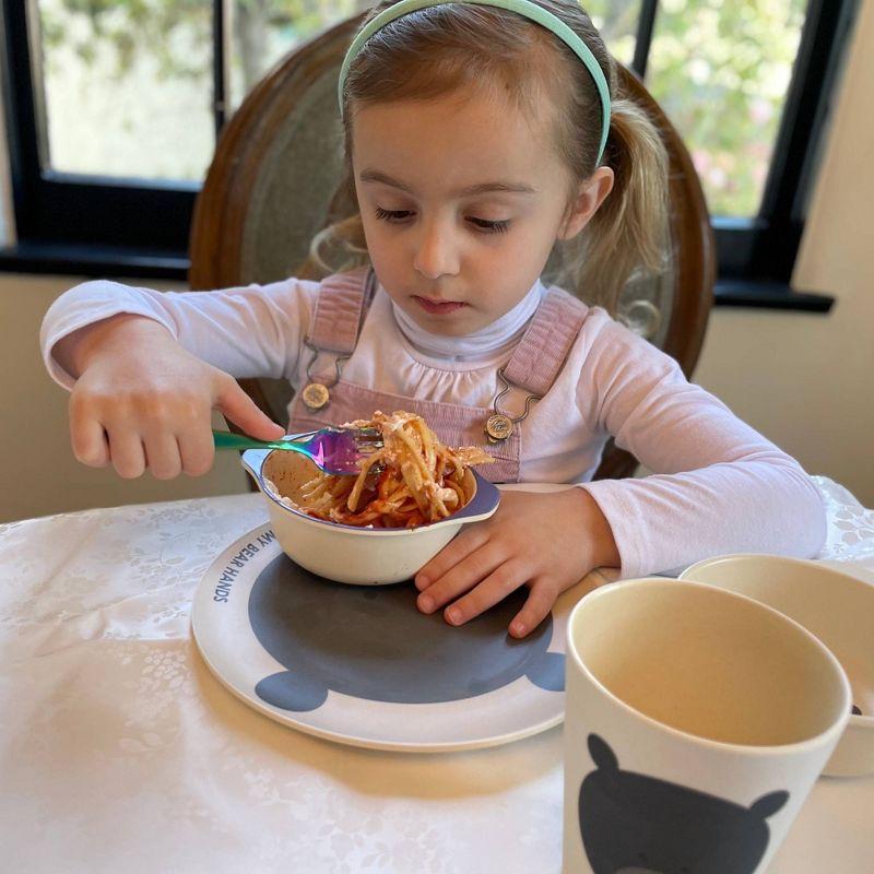 Red Rover 7" 4pk Bamboo Kids' Animal Plates: Toddler & Baby Dinnerware, Dishwasher-Safe, Off-White, Animal Theme