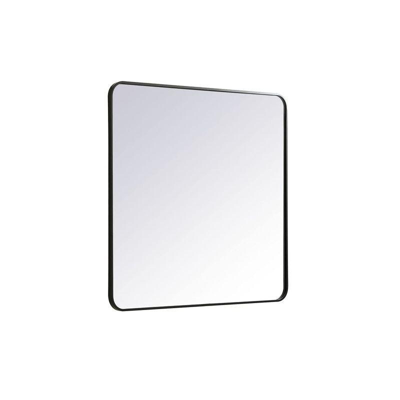Elegant Lighting Soft corner metal rectangular mirror 36x36 inch in Black