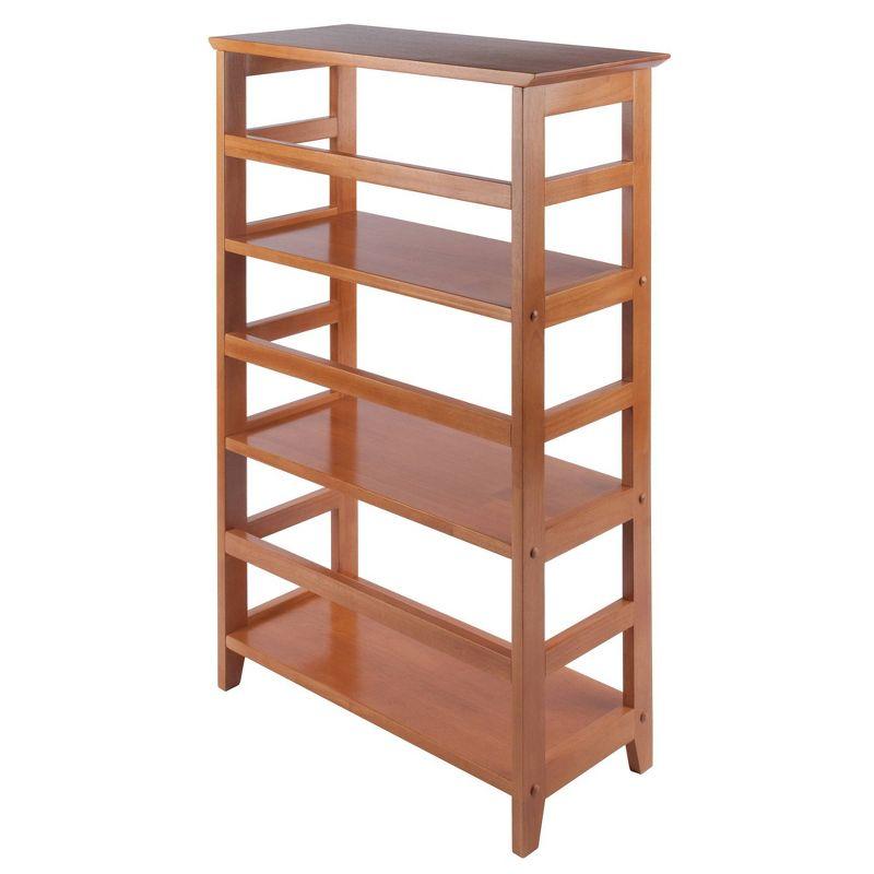 Winsome 42" Studio Bookshelf 3 Tier Honey Brown: Wood Composite, Metal Hardware, Fixed Shelves