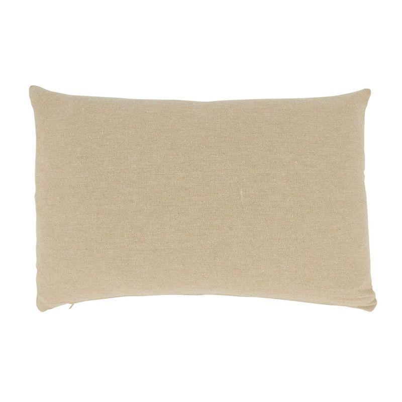 Beige and White Cotton Nautical Anchor Throw Pillow Cover