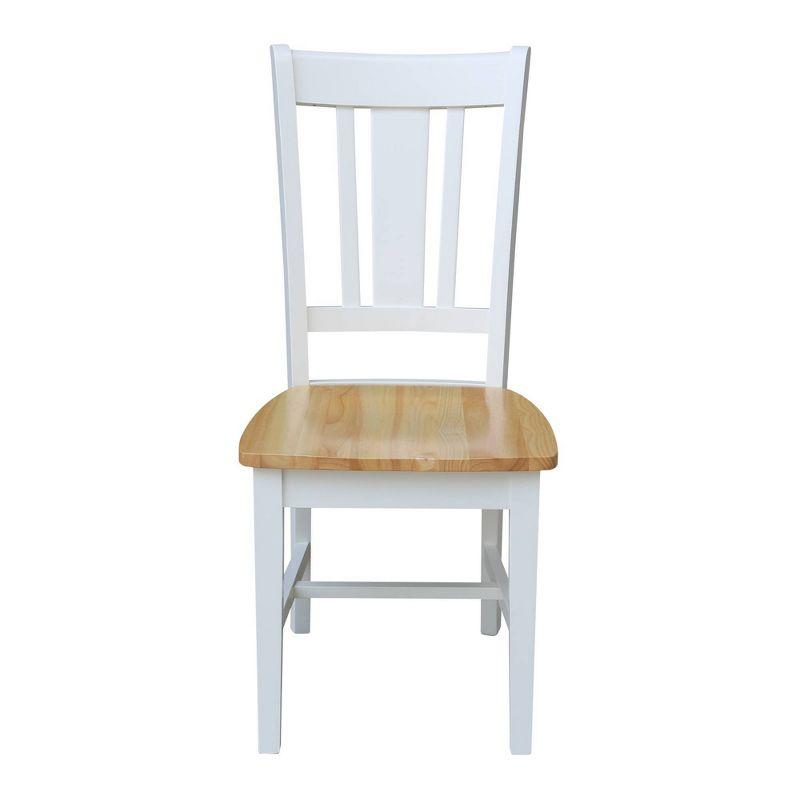 Set of 2 San Remo Splatback Dining Chairs White/Natural - International Concepts: Hardwood Frame, Armless Design