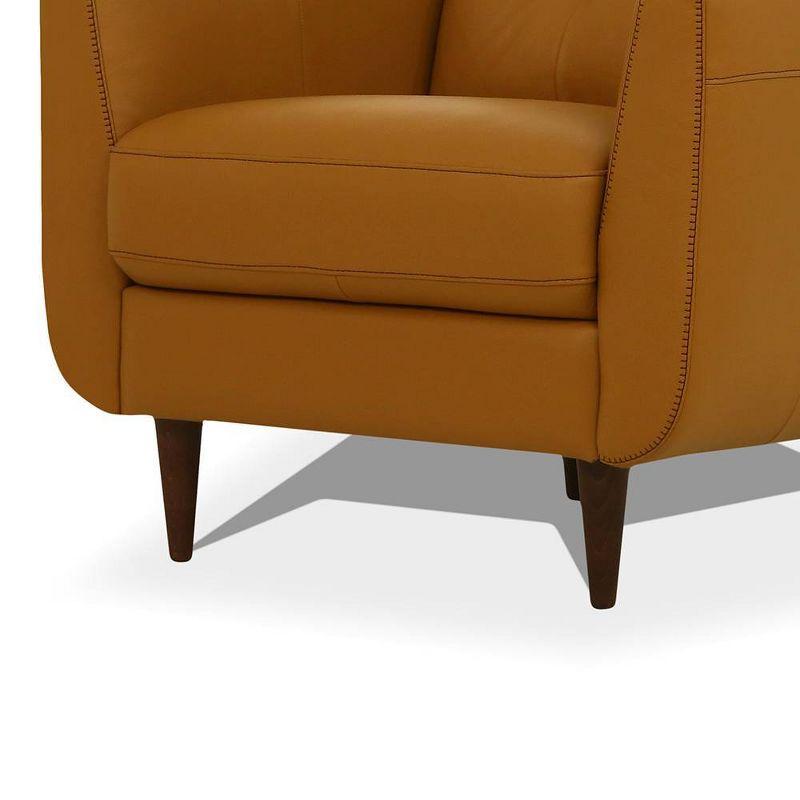 35" Radwan Chair Camel Leather - Acme Furniture: Button-Tufted, Wood Legs, No Assembly Required