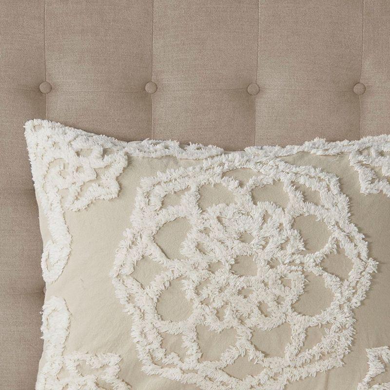 Madison Park Laetitia Tufted Chenille Cotton Medallion Fringe Coverlet Set