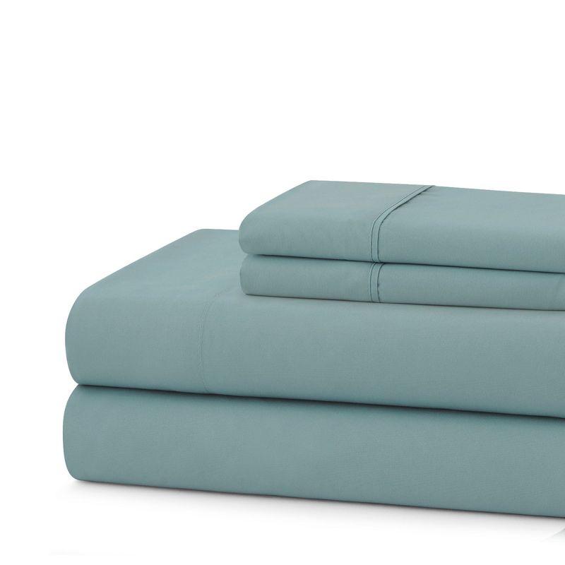 Sweet Home Collection 100% Cotton Percale 4-Piece Solid Sheet Set