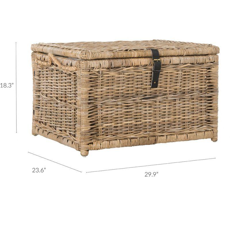 Natural Wicker and Leather Accented Storage Trunk