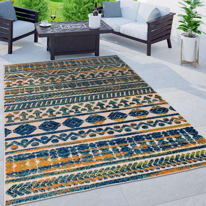 Bohemian Bliss Multicolor Geometric 5' x 7' Indoor/Outdoor Rug