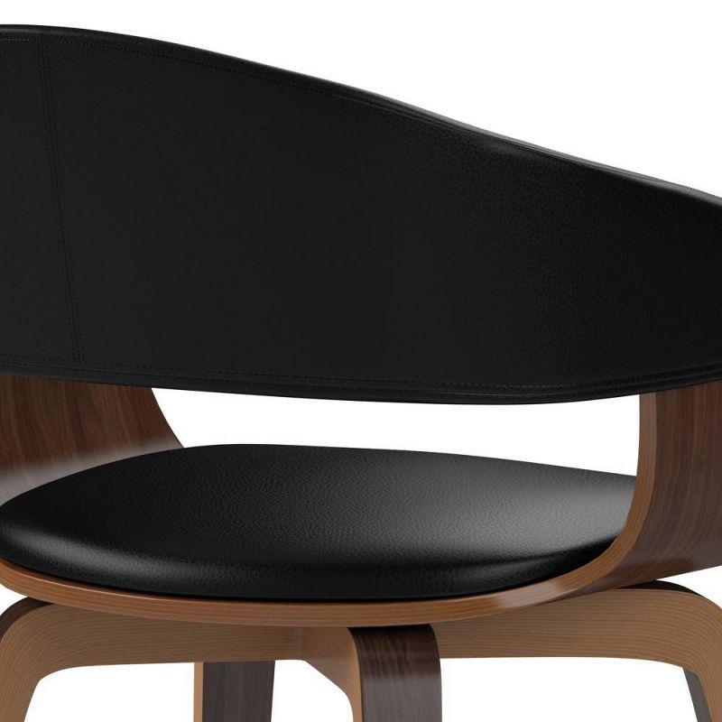 Simpli Home Lowell Bentwood Upholstered Dining Chair with Curved Backrest in Mid-Century Modern Style