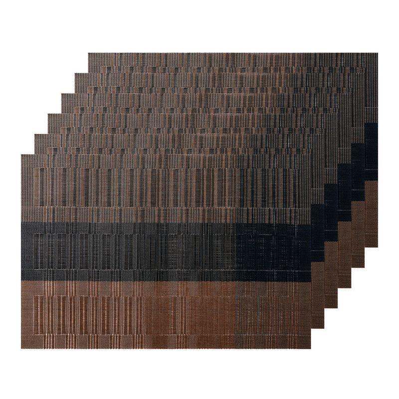 Unique Bargains Dining Table Heat-Resistant Woven PVC Placemats 18 x 12 Inches 6 Pcs Coffee