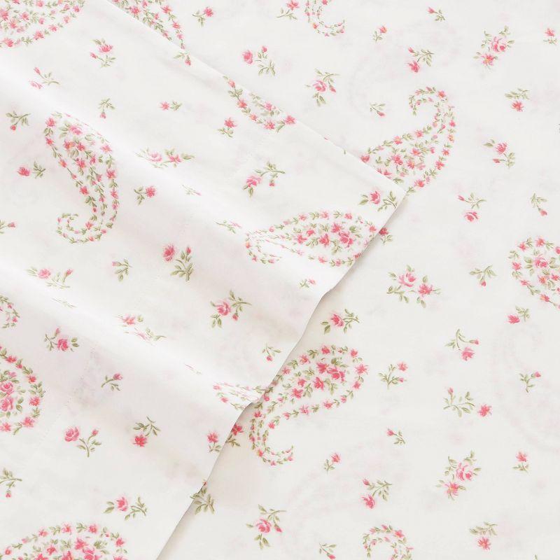 Bristol Paisley Sheet Set (King) Pink 300 Thread Count - Laura Ashley