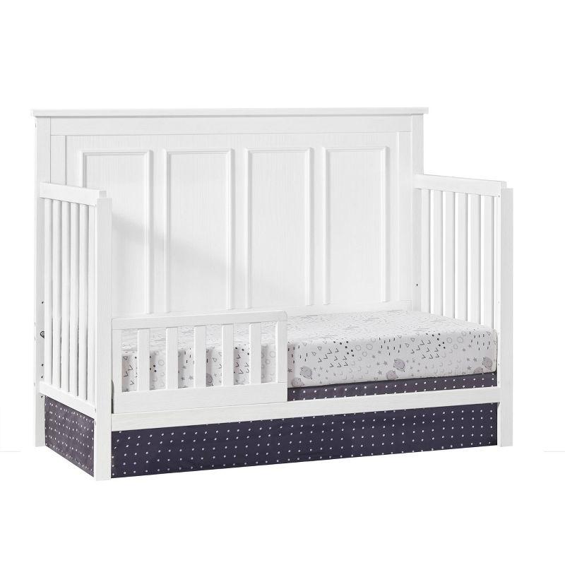 Rustic White Wood Toddler Bed Guard Rail