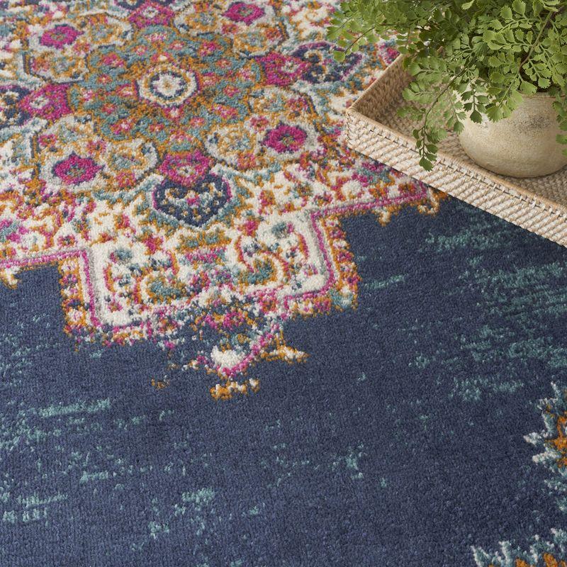 Nourison Passion Medallion Bohemian Indoor Rug Navy 5'3" x 7'3"