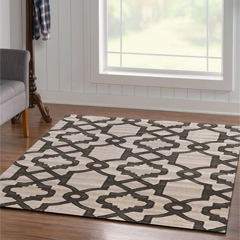 8'x10' Elegance Geo Rug Gray - Linon