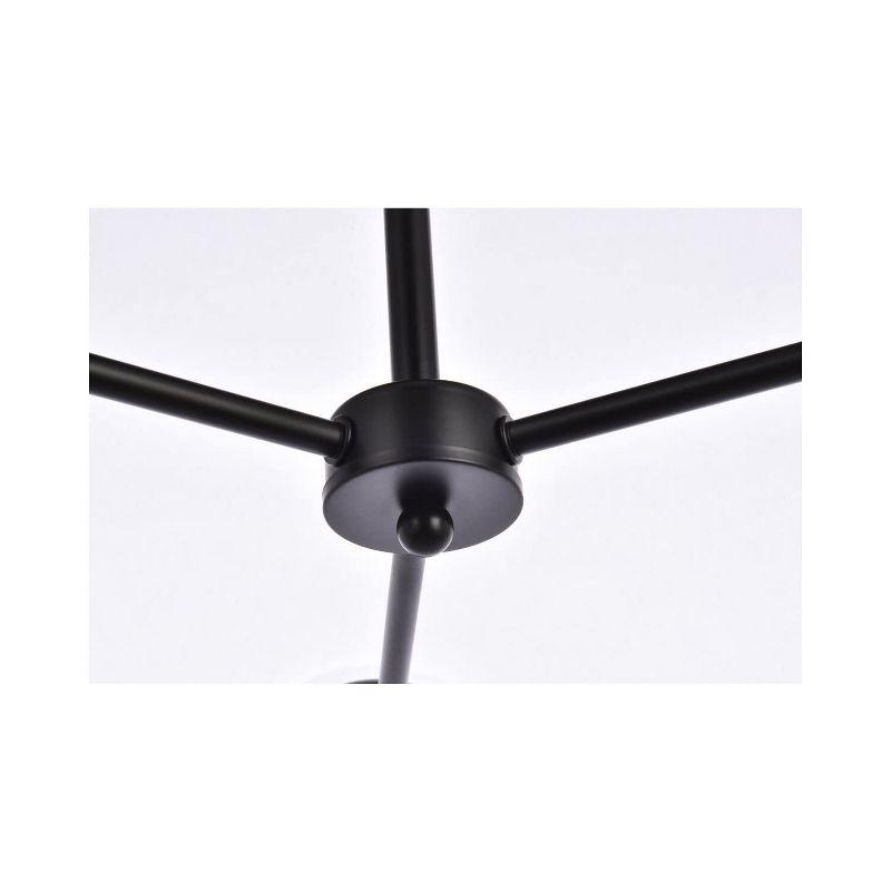 Elegant Lighting Briggs 32 inch pendant in black with clear shade