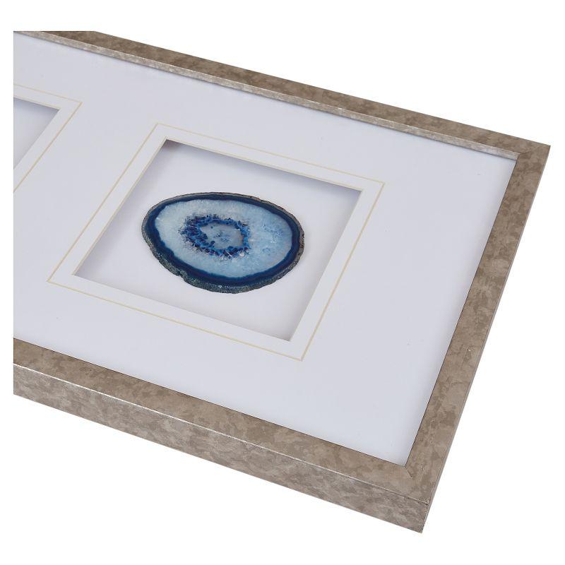 Blue Agate Trio Framed Wall Decor with Glass