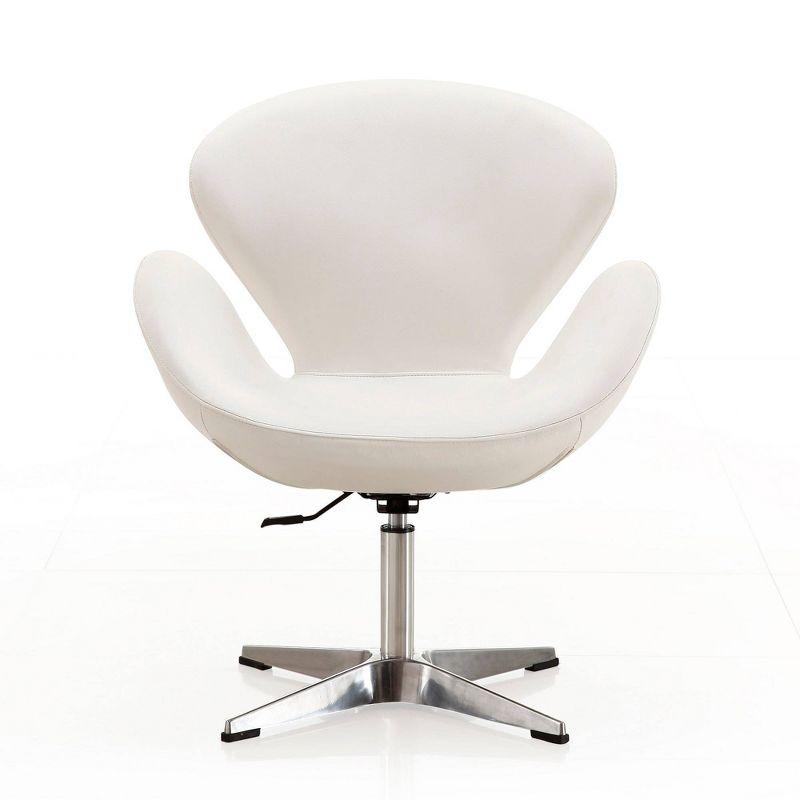 Set of 2 Raspberry Faux Leather Adjustable Swivel Chairs White - Manhattan Comfort
