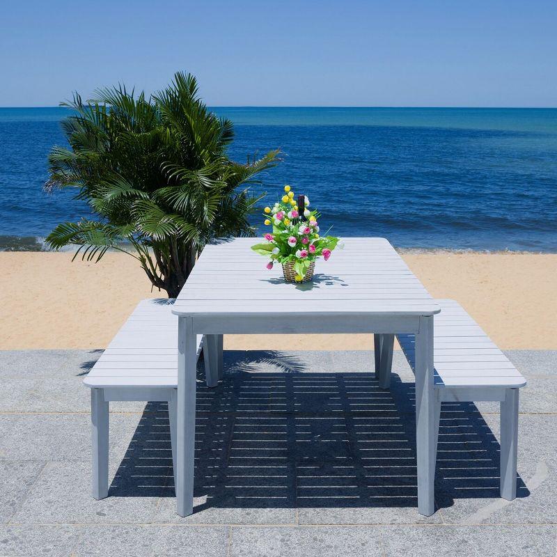 Europa 60" Gray Acacia Wood Outdoor Dining Set