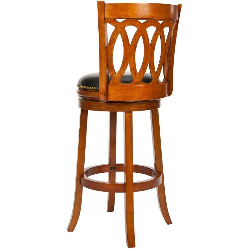 Baldwin Swivel Bar Stool - Dark Oak/Black - Safavieh