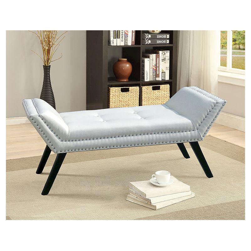 Tamblin Modern And Contemporary Faux Leather Upholstered Large Ottoman Seating Bench - White - Baxton Studio