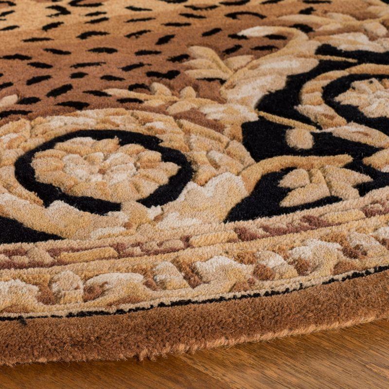 Naples NA712 Hand Tufted Area Rug - Black/Gold - 6' Round - Safavieh.