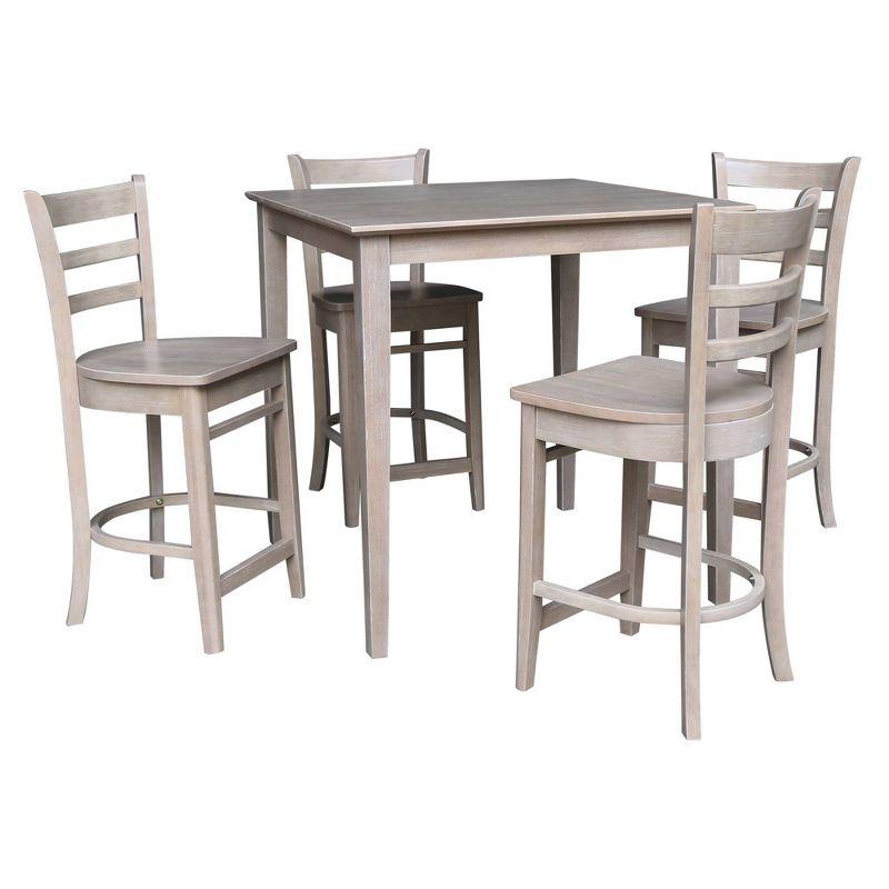 4 - Person Counter Height Solid Wood Dining Set