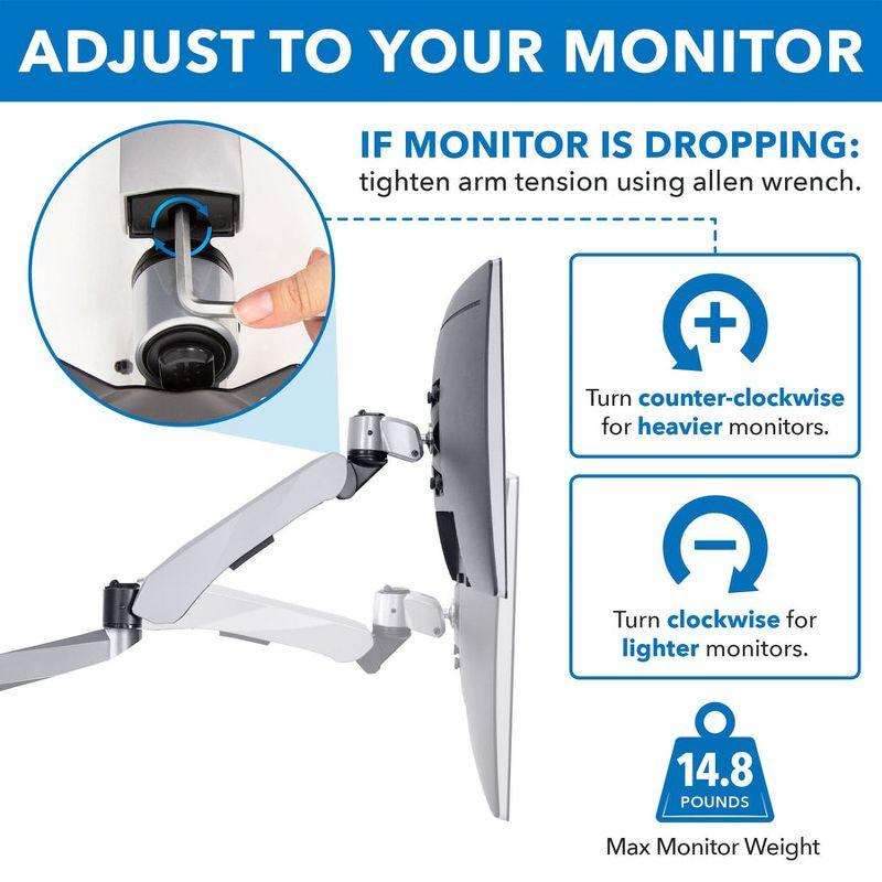 Mount-It! Monitor & Laptop Desk Stand, Fits Two Computer Monitors & One Laptop, Up To 27 Inch Monitors & 17 Inch Notebooks, Full Motion w/ Vented Tray