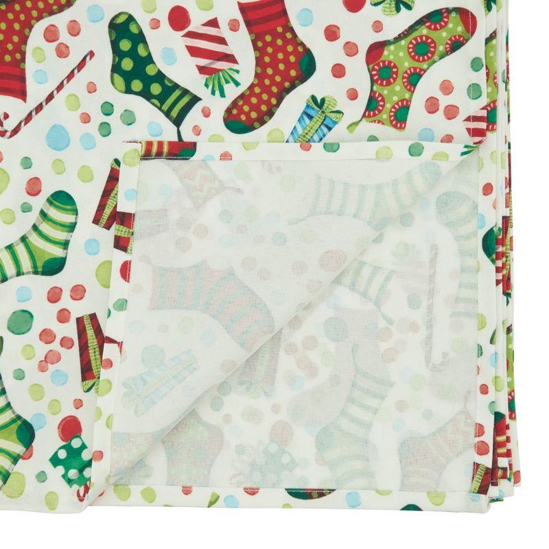 Saro Lifestyle Christmas Stockings Holiday Tablecloth