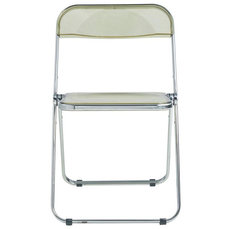 Amber Armless Metal Folding Chair Set with Acrylic Seat