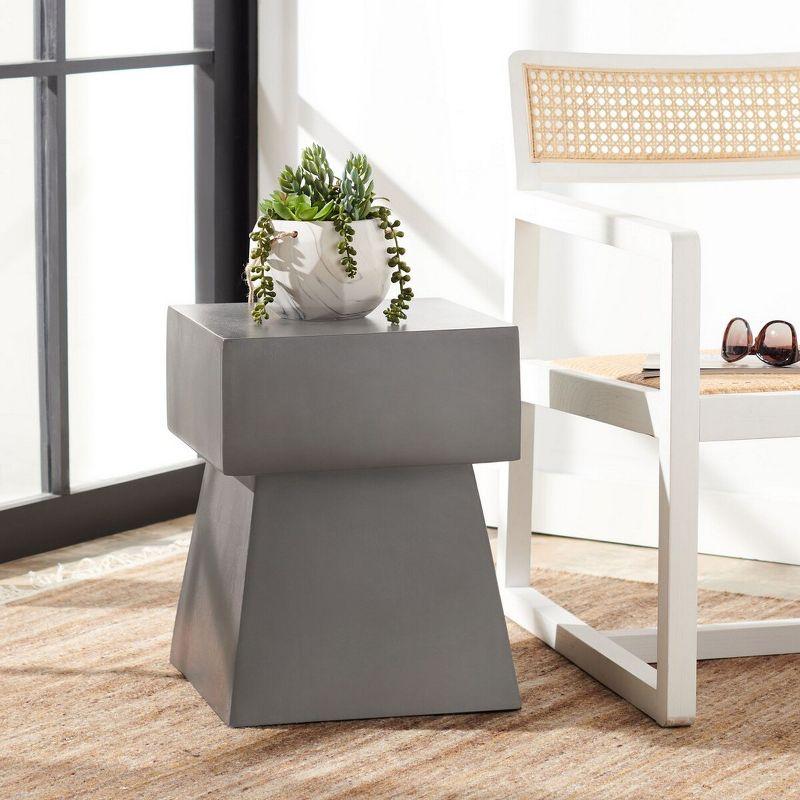 Zen Mushroom Dark Grey Concrete Square Accent Table