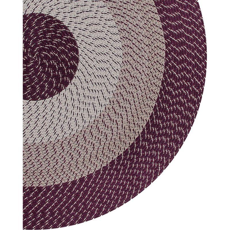 96" x 96" Country Stripe Collection Burgundy Stripe Reversible Indoor Area Utility Round Rug - Better Trends