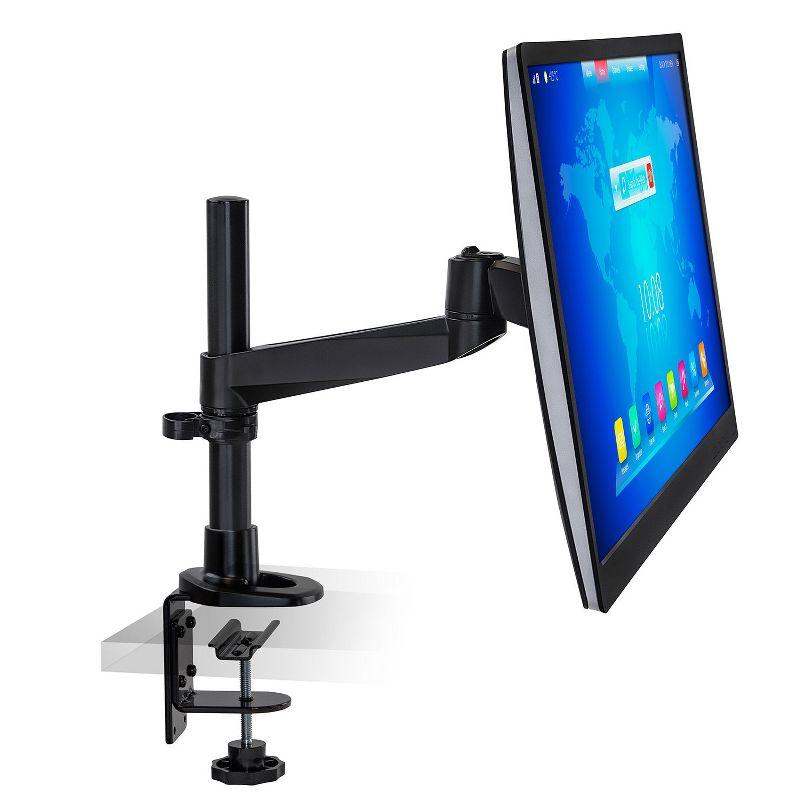 Mount-It! Full Motion Adjustable Single Computer Monitor Desk Clamp Mount Up to 32" Black