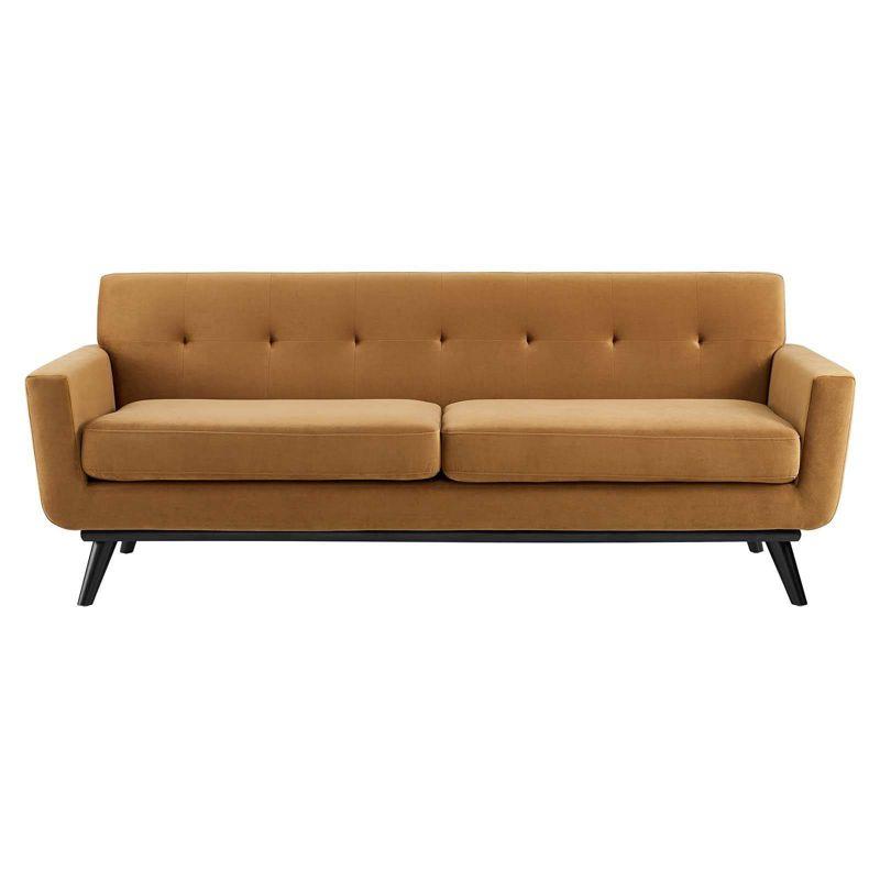Engage Performance Velvet Sofa Cognac - Modway