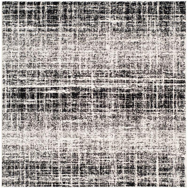Adirondack ADR116 Machine Made Indoor Area Rug - Ivory/Black - 4'x4' - Safavieh