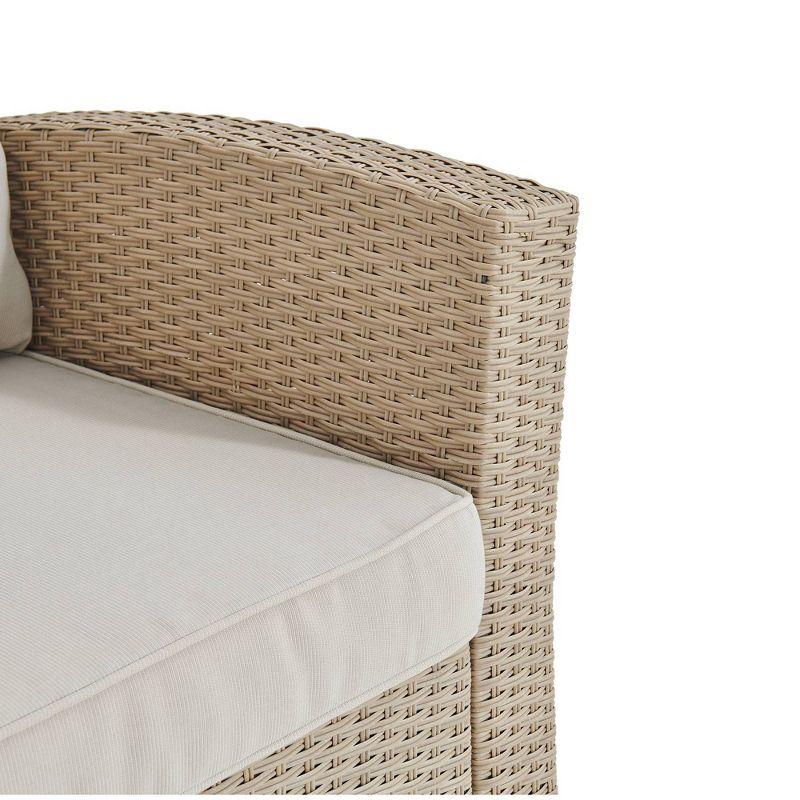 All-Weather Wicker Canaan Outdoor Armchair with Cushions Brown - Alaterre Furniture: Patio Accent Chair, Weather-Resistant