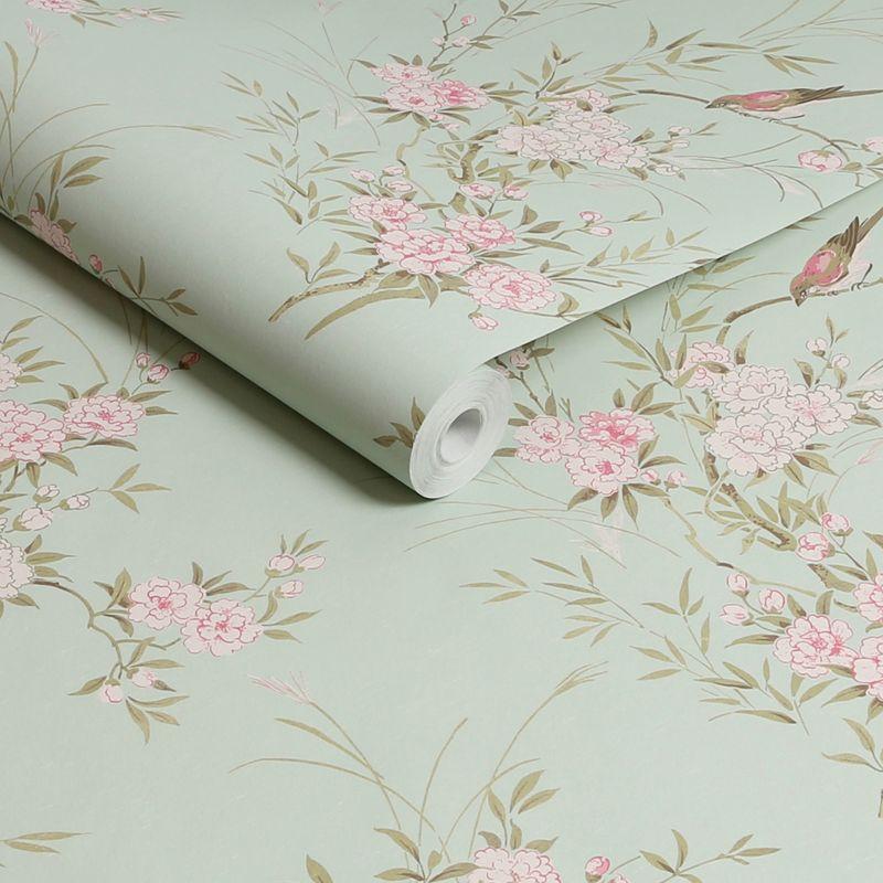 Rachel Ashwell Bird Chinoiserie Green Wallpaper