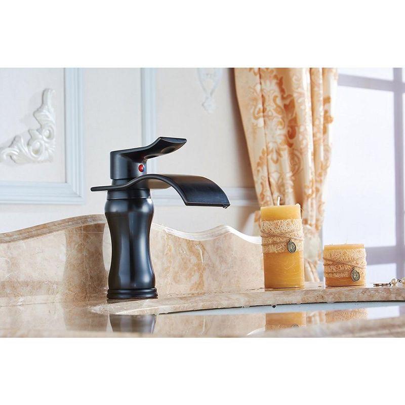 Oil-Rubbed Bronze Single-Handle Waterfall Bathroom Faucet