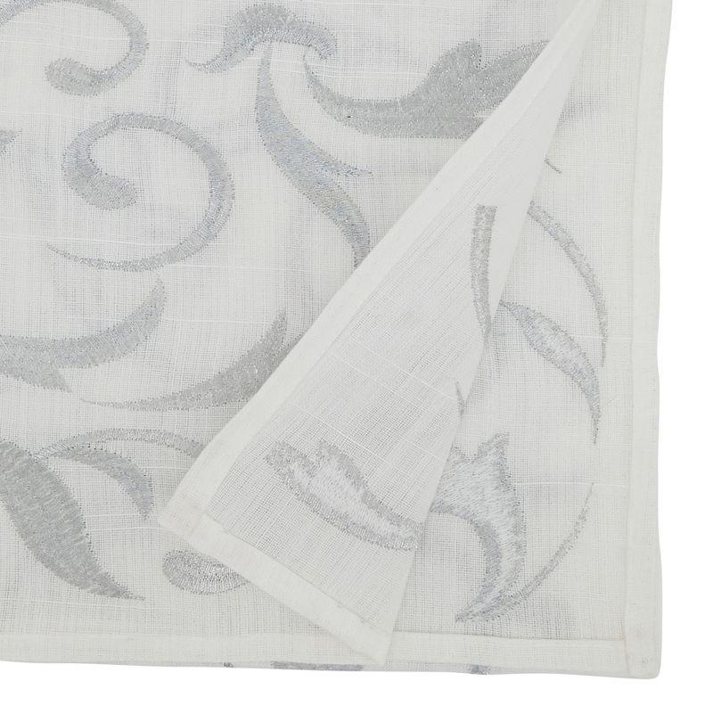 Saro Lifestyle Botanical Embroidered Leaves Table Runner