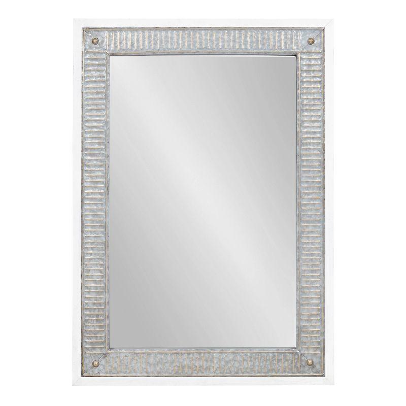 27" x 39" Deely Rectangle Wall Mirror White - Kate & Laurel All Things Decor: Vintage-Inspired, Farmhouse Style, No Assembly Required