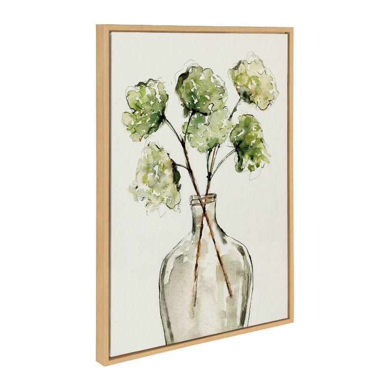 23" x 33" Sylvie Greenery Vase Framed Canvas by Sara Berrenson Natural - Kate & Laurel All Things Decor