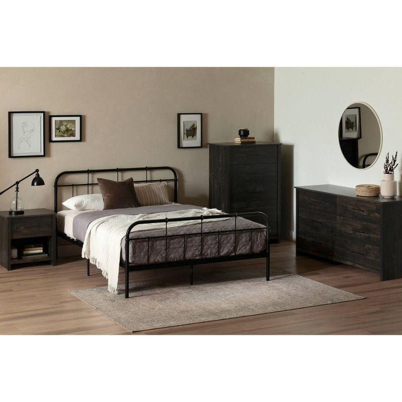 Fernley Rubbed Black Farmhouse Double Dresser with 6 Drawers