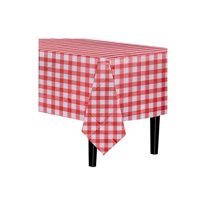 Crown Display 40 In. X 100 Ft. Red Gingham Table Roll Disposable