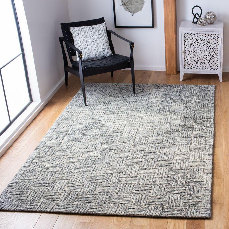 Elegant Gray Hand-Tufted Wool Area Rug, 4' x 6'