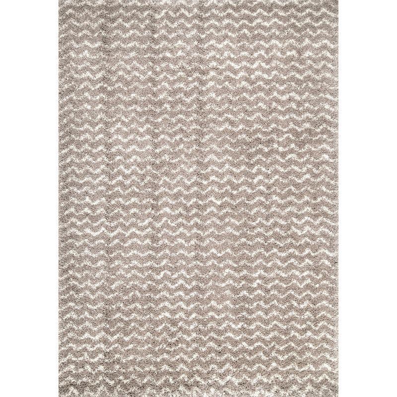 Dimora Cream Handmade Shaggy Chevron 7' x 9' Area Rug