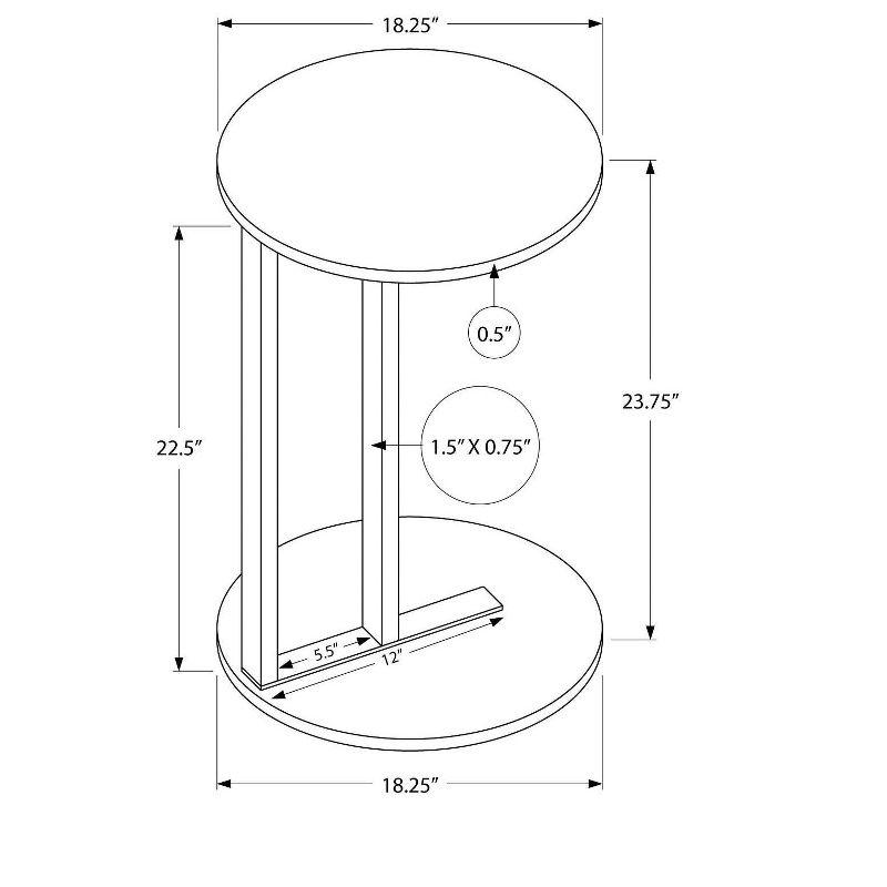 17 Stories Accent Table, Side, Round, End, Nightstand, Lamp, Living Room, Bedroom, White Marble Look Laminate, Black Metal, Contemporary, Modern