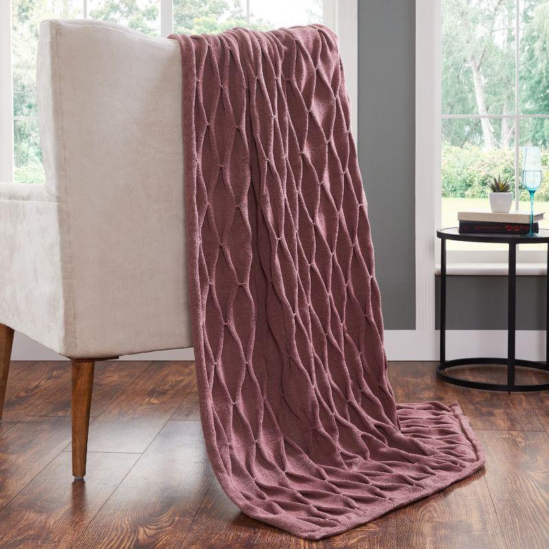 Rosewood Faux Fur Knitted Reversible Throw Blanket