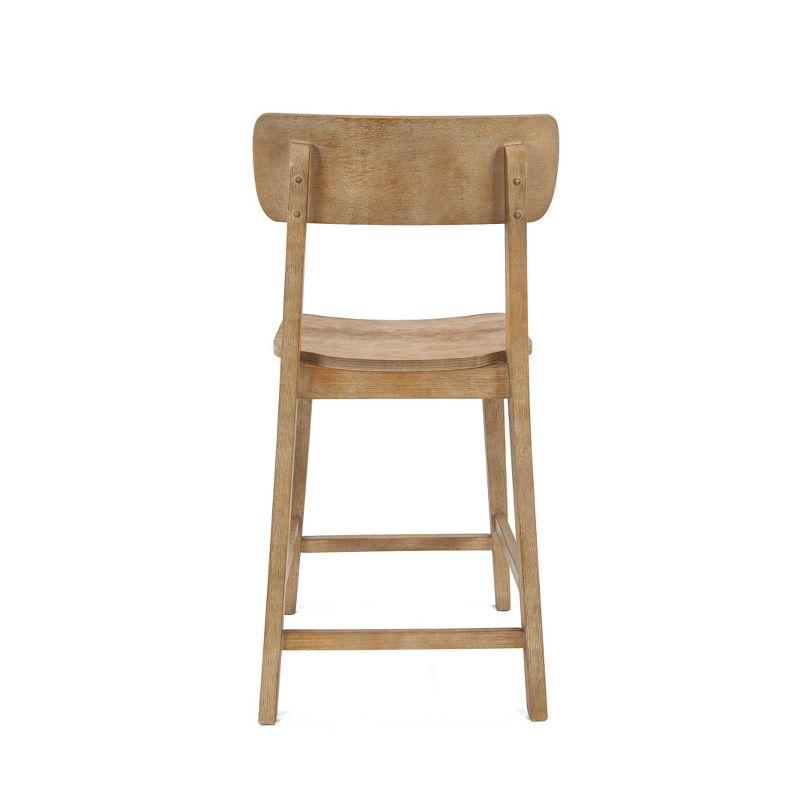 24" Torino Counter Height Barstool Barnwood - Boraam: Solid Wood, Farmhouse Style, Square Seat