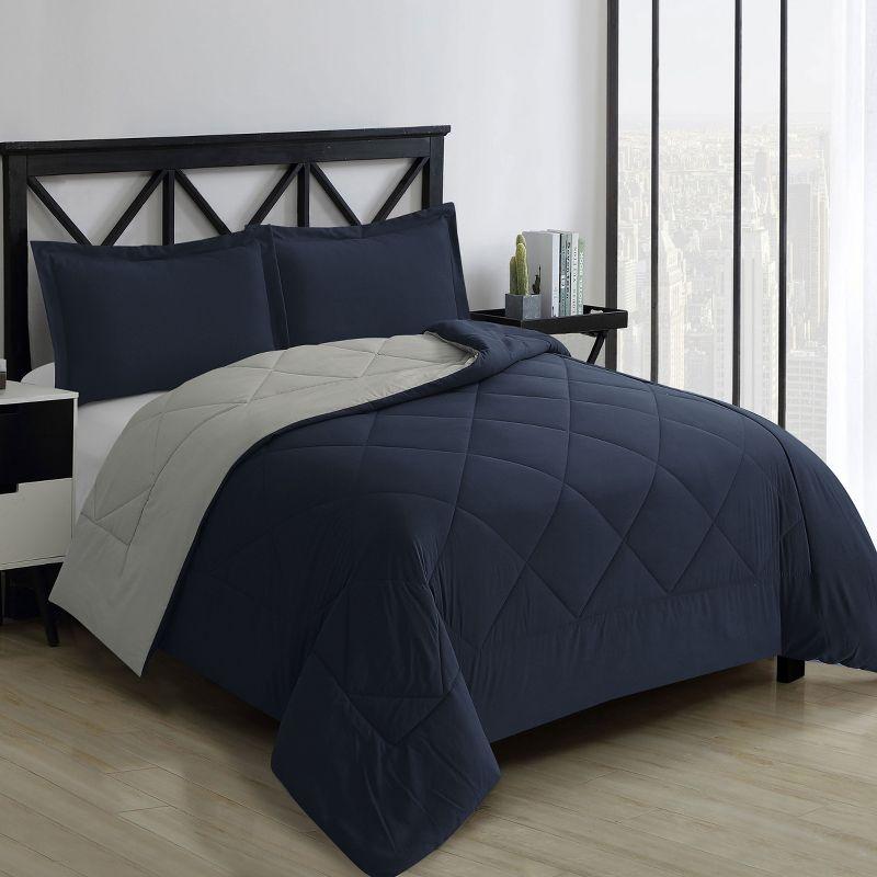 Swift Home 1800 Series Reversible Down-Alternative Comforter Set
