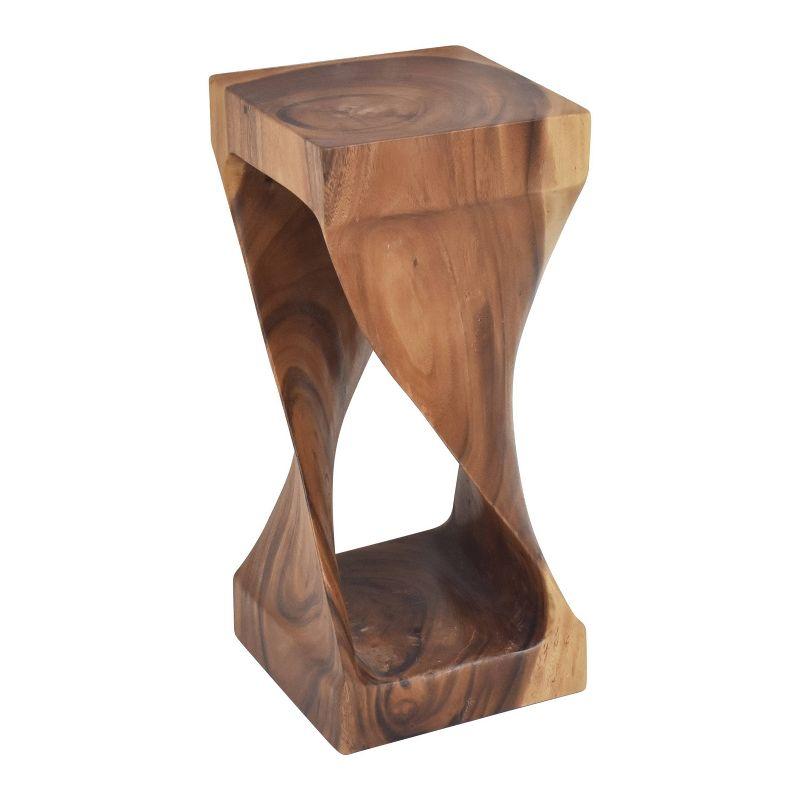 Steve Silver Co. Solana Accent Side Table Natural: Carved Acacia Wood, No Assembly