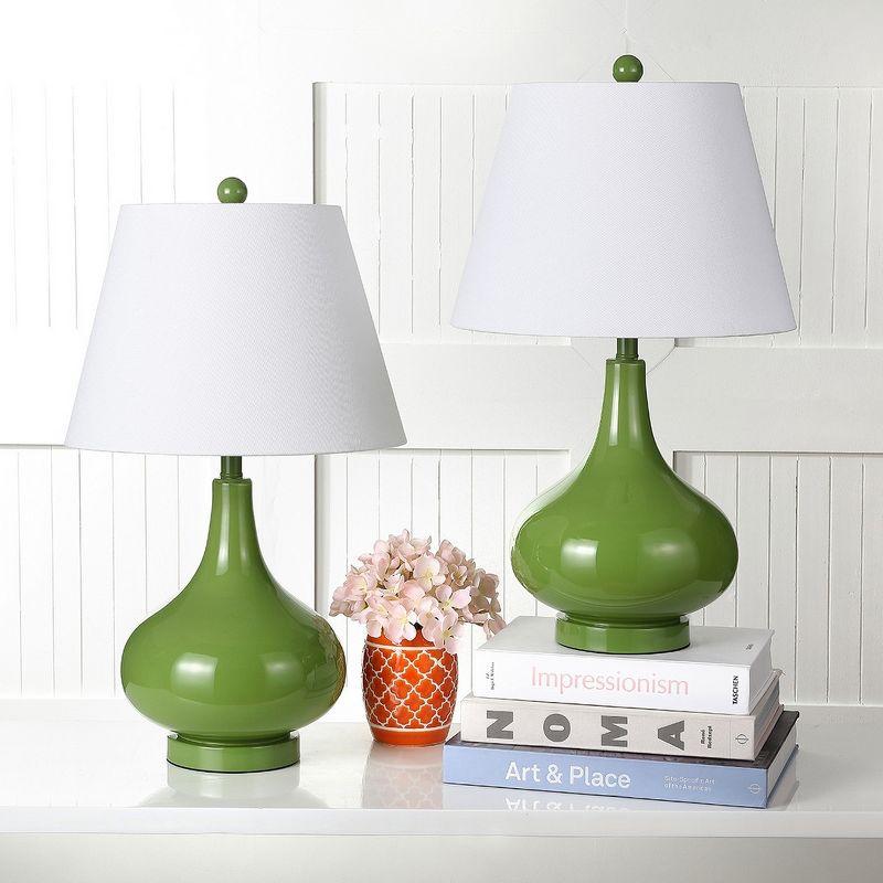 Amy Gourd Table Lamp (Set of 2) - 24 Inch Height - LIT4087 - Green - Safavieh