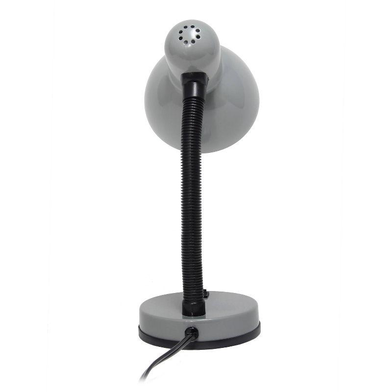 Basic Metal Desk Lamp with Flexible Hose Neck Silver - Simple Designs: ETL Listed, Adjustable, No Assembly Required